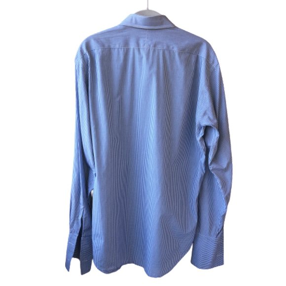 Ralph Lauren PURPLE LABEL Blue Checker Dress Shirt - Picture 3 of 13